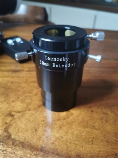 Omegon Prolunga 45mm Per Telescopio – Extender 2″ Con Filetto Per Filtri, Anodizzato Nero, Per Fotografia Astronomica